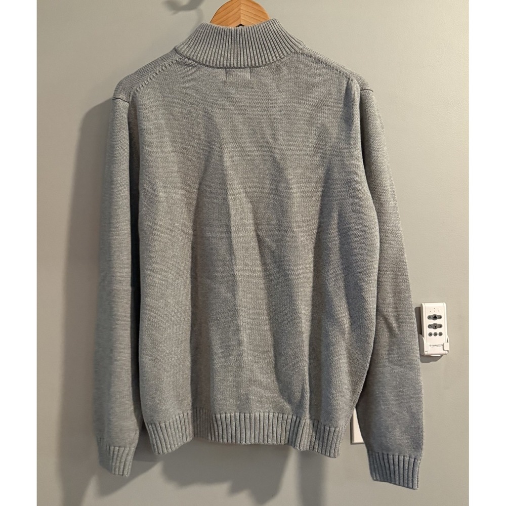 LL Bean Sweater 1/4 Zip Cotton Long Sleeve Pullover Mock Neck Men's Medium - Picture 2 of 6
